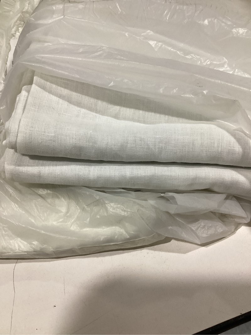 Condition photo showing Good Condition for ivory white curtains 84 inch length 2 panels for living room curtain for bedroom window total blackout off white drapes 84 long boho farmhouse linen black out thermal insulated curtain back tab pocket 52"w x 84"l (pack of 2) ivory