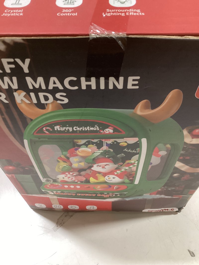Condition photo showing New/Like New for Skirfy Christmas Claw Machine for Kids, Holiday Toys for Girls Age 6+, Mini Arcade Game Vending Machine with Plush Toys and Candy Dispenser, Festive Claw Game Machine, for Girls Xmas Green