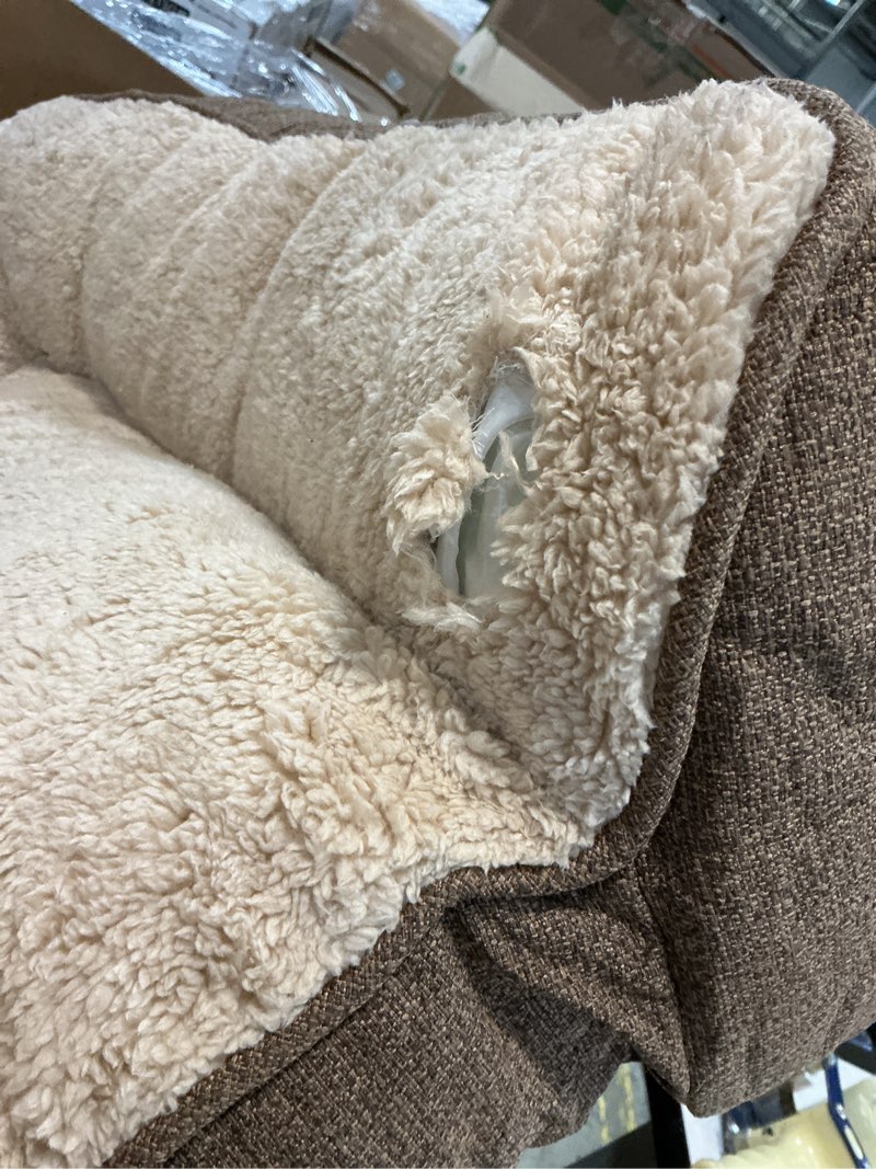Condition photo showing As Is for Bedsure XL Orthopedic Dog Beds Large Sized Dog - Extra Thick Supportive Dogs Couch with Waterproof Washable Cover, Extra Large Comfort Pet Bed Sofa with Soft Plush Sherpa and Nonskid Bottom, Brown 42"L x 30"W x 9.5"Th Brown