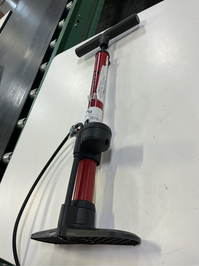 Condition photo showing As Is for blackburn air tower 3 bike floor pump with mid-gauge