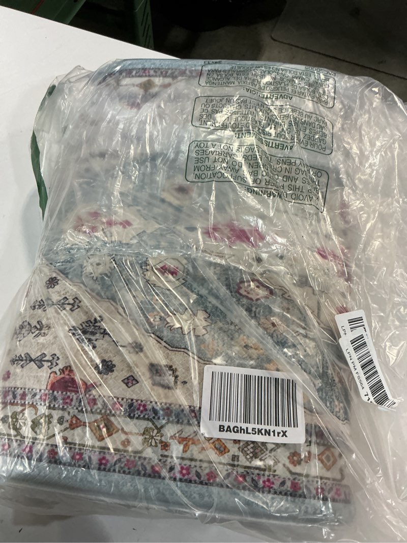 Condition photo showing Good Condition for Collive Boho Kitchen Rugs and Mats 2PCS Cushioned Anti-Fatigue Floor Mat, Waterproof Kitchen Rug Set of 2 Non-Skid Comfort Standing Mat for Kitchen,Home,Office,Sink,Laundry,17"x30"+17"x47" Aqua 17.3"x47"+17.3"x30"--0.47 inches