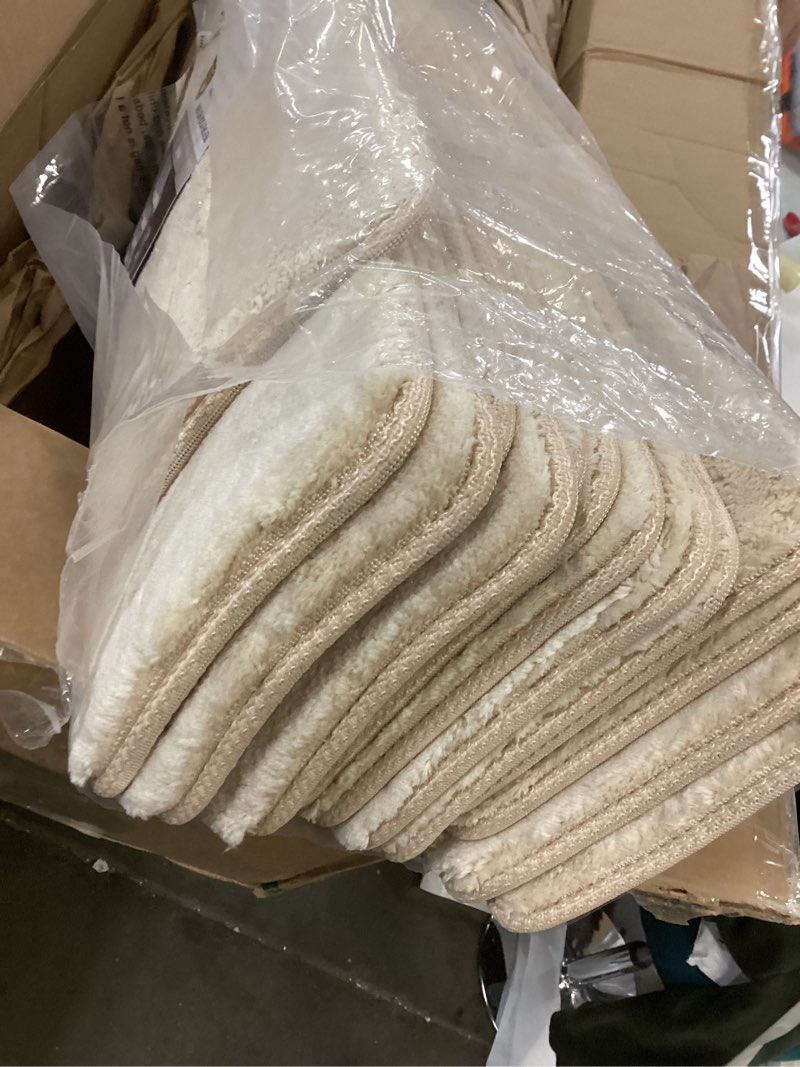 Condition photo showing Good Condition for PURE ERA Carpet Stair Treads Ultra Plush Soft Indoor Stair Protectors Pet-Friendly Non-Slip Skid Resistant Tape Free Washable Reusable(14 Pieces,Beige) Beige 14 Pieces NO Bullnose