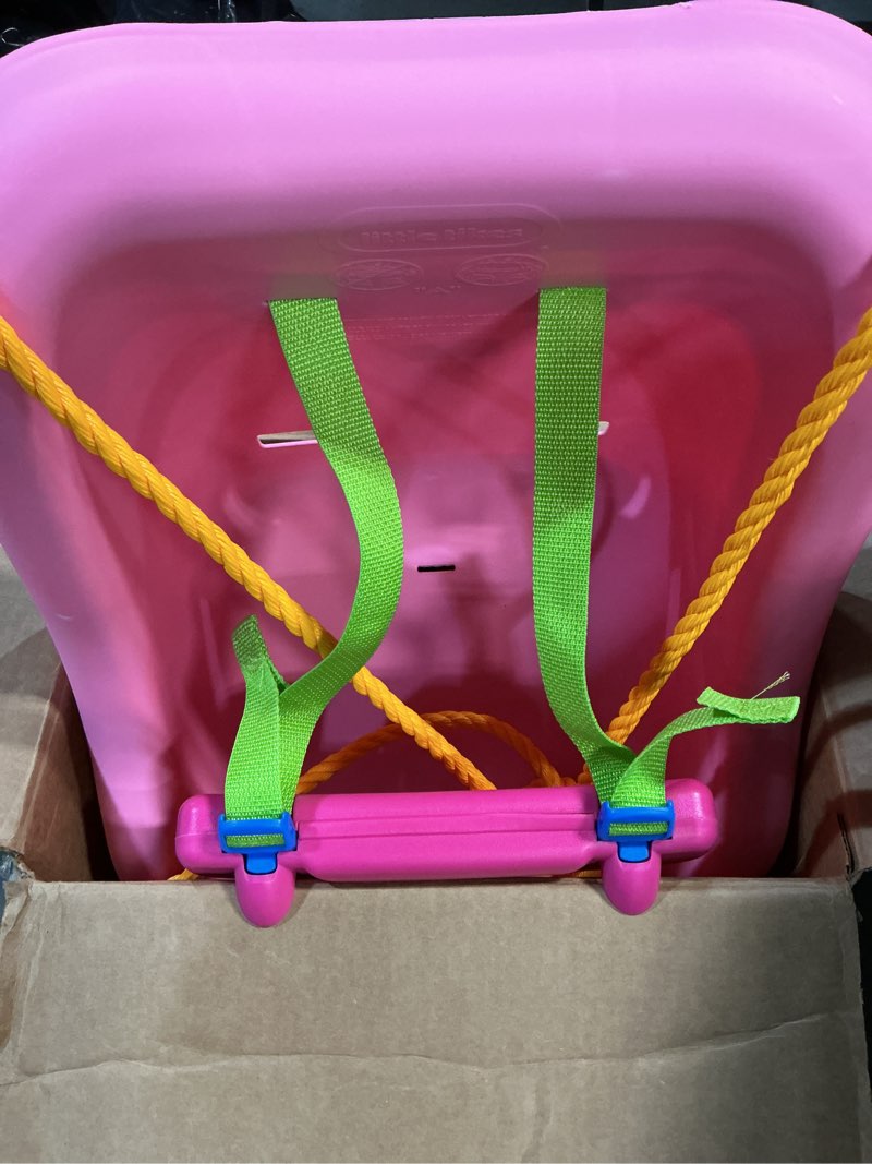 Condition photo showing Good Condition for little tikes snug 'n secure pink swing with adjustable straps, 2-in-1 for baby and toddlers ages 9 months - 4 years,16"d x 16.3"w x 17"h