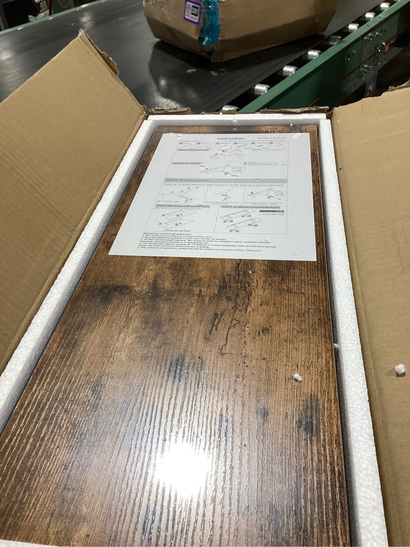 Condition photo showing Good Condition for QEEIG Floating Shelves for Wall 23.6" Long - Wall Mounted Shelf Bathroom Kitchen Living Room Bedroom Farmhouse Home Decor Display Bookshelf Large 23.6 x 9.3 inch Set of 2, Rustic Brown (008-60BN)