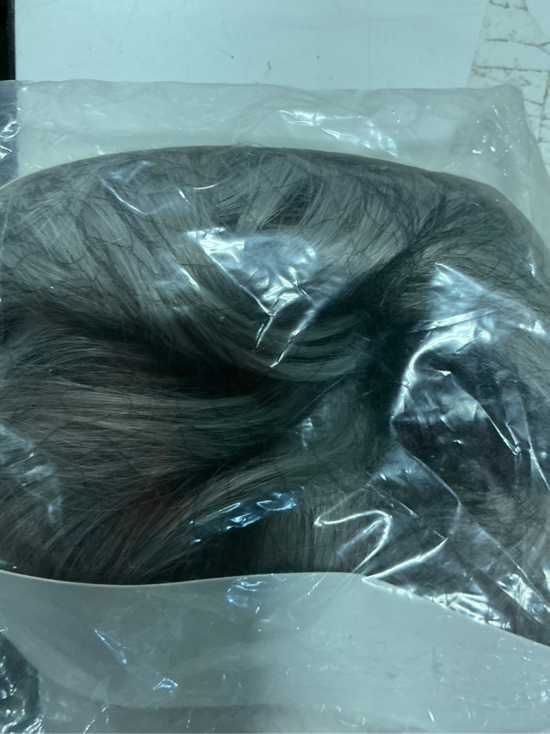 Condition photo showing Good Condition for grey short hair toppers for thinning hair 5.5 inch short pixie cut topper pieces natural curly texture synthetic mix grey wiglets hairpieces (5.5 inch) mix grey 5.5 inch