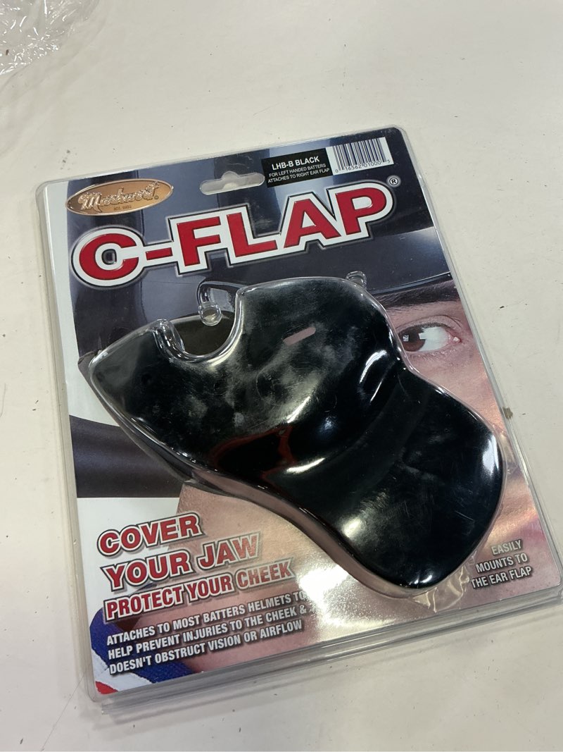 Condition photo showing New/Like New for markwort c-flap facial protection for left handed batters, black