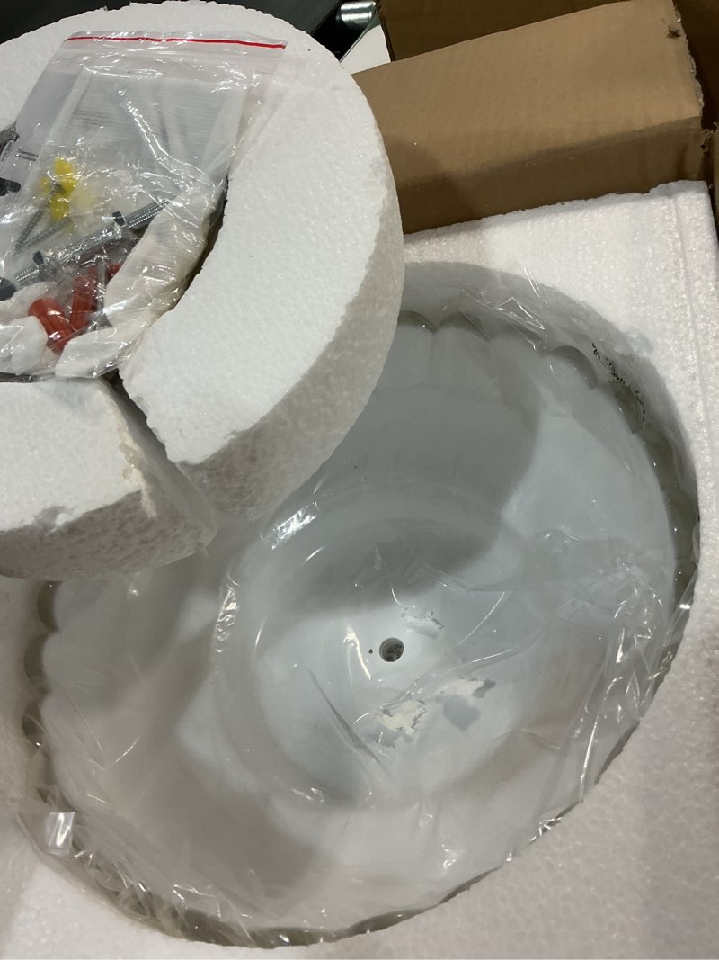 Condition photo showing Good Condition for Ceiling Lights Semi Flush Mount Ceiling Light Brown Glass Chandeliers Black Base Modern Lighting Light Fixture Suitable for Living Room Kitchen Bedroom Hallway Bulb Not Included