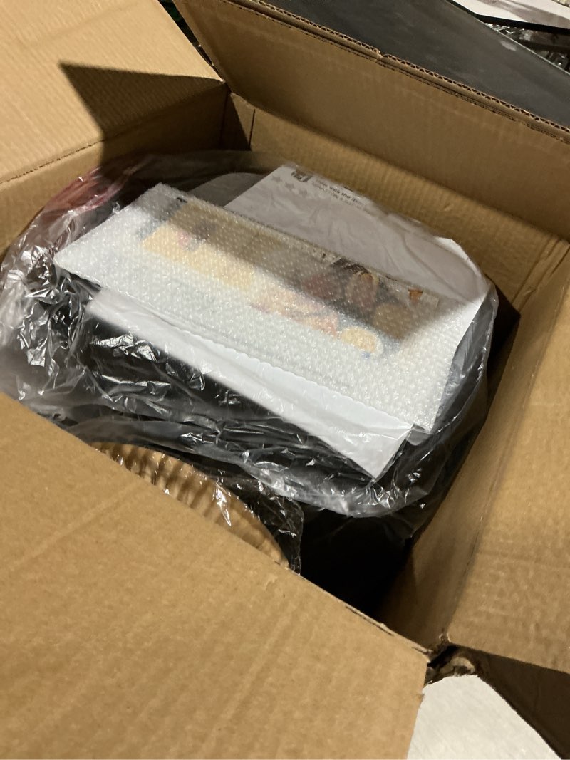 Condition photo showing As Is for 8.5QT Air Fryer, View Window, Multifunctional Large Family Size Capacity for 4-8 People, Stainless Steel Square Basket, 10-in-1 Smart Digital Presets for Air frying, Bake, Roast, Reheat Black