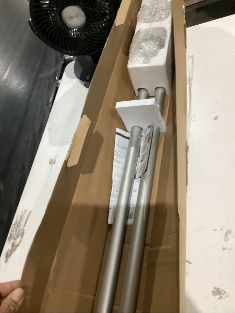 Condition photo showing Good Condition for 1 Inch Curtain Rods 72 to 144 Inches (6 to 12 ft) Telescoping Single Drapery Rod, USFOOK Heavy Duty Curtain Rods for Windows with Silver Decorative Translucent Finials 72-144" Silver