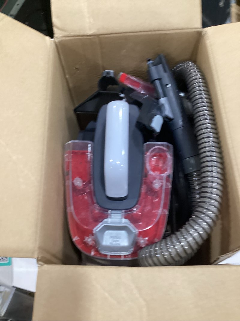 Condition photo showing As Is for hoover cleanslate plus portable carpet + upholstery spot cleaner machine, powerful suction with versatile tools, pet stain remover, car and auto detailer, pair with hoover carpet cleaner solution