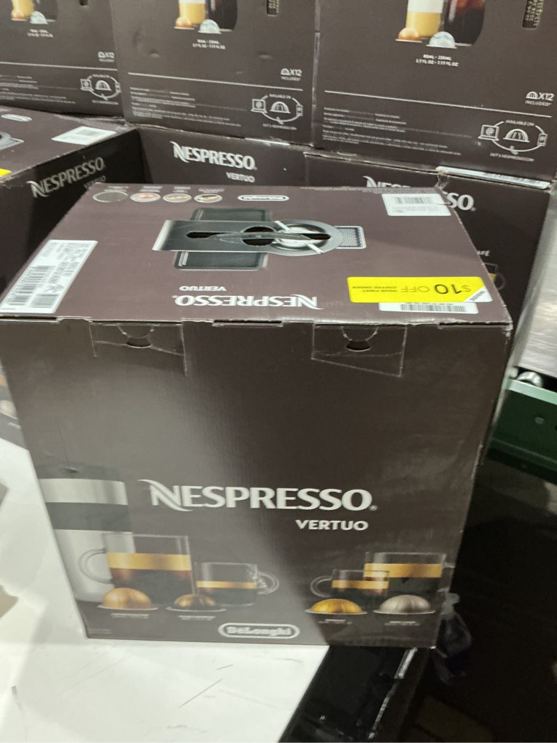 Condition photo showing New/Like New for nespresso vertuo coffee and espresso maker by de'longhi - graphite metal