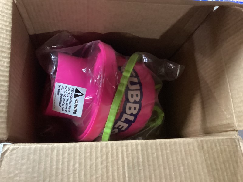 Condition photo showing Good Condition for Fubbles Bubbles No-Spill Big Bubble Bucket in Pink | Bubbles for Toddlers and Kids of All Ages | Includes Fubbles Bubbles Bucket and 3 Bubble Wands, Made in The USA