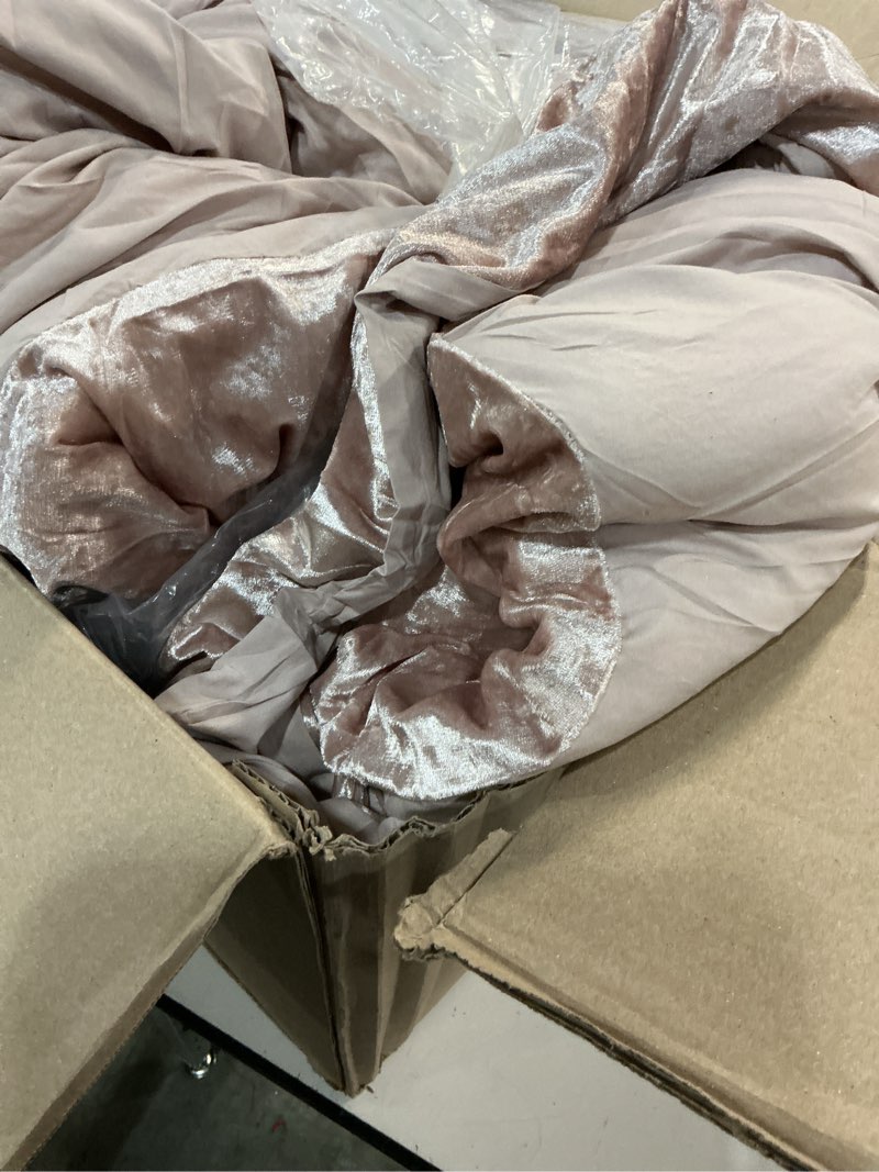 Condition photo showing Good Condition for pink comforter set king size,crushed velvet luxury bedding set winter warm fuzzy flannel bed set 3 pieces,sparkling comforter and 2 pillowcases pink king