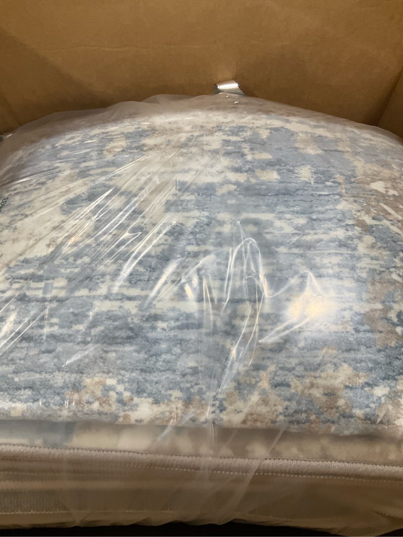 Condition photo showing Good Condition for 8x10 Area Rugs for Living Room, Washable Modern Abstract Large Area Rug Neutral Soft Non Slip Kids Rug Stain Resistant Indoor Carpet for Bedroom Nursery Dining Room Playroom Home Office(Blue, 8'x10') Blue 8' x 10' (Rectangular)
