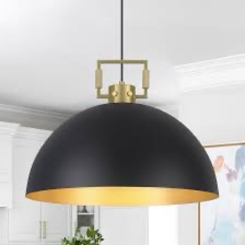 Gold Pendant Light 16 Inch, Large Farmhouse Pendant Lights Kitchen Island, Adjustable Height Industr