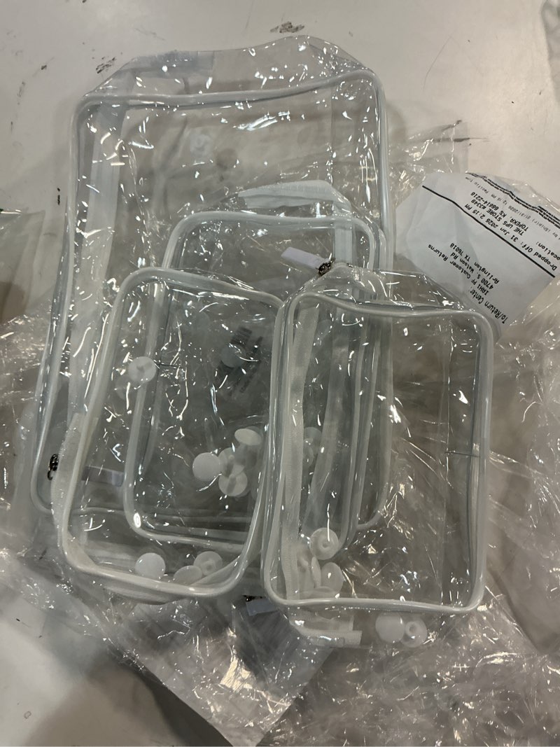 Condition photo showing Good Condition for Qinyurj 4 packs Clear Pouches suitable for Bogg Bag Accessories Clear Beach Tote Storage Travel Cosmetic Organizer (White)