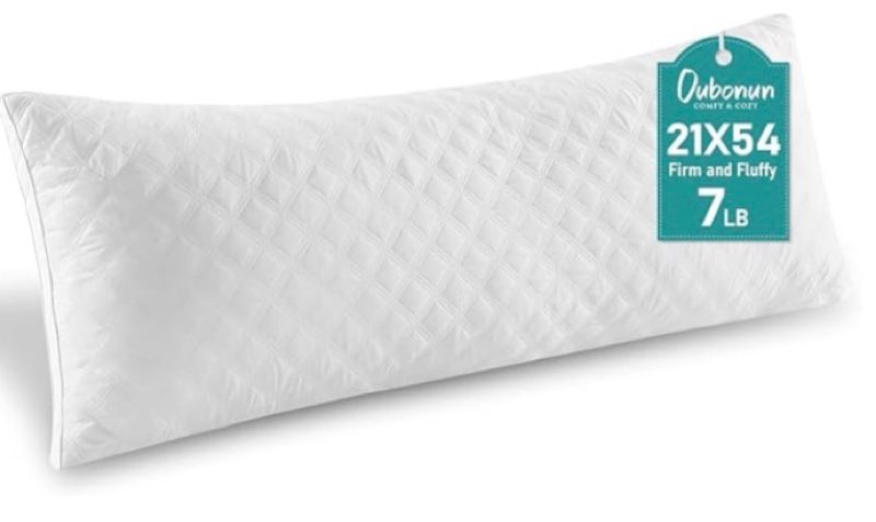 oubonun full body pillow for sleeping-adjustable firm and fluffy body pillows for adults-long and large pillow for bed- 21"x54"