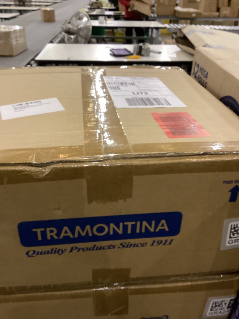 Condition photo showing As Is for Tramontina Pro-Line Stainless Steel 9 Quart Stock Pot with Lid, Extra Large Soup Pot for Professional Kitchens, NSF-Certified 24 Quarts