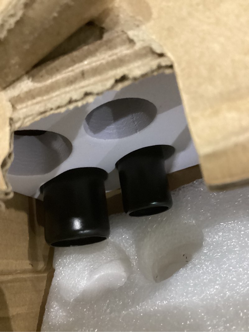 Condition photo showing As Is for KAMANINA 1 Inch Double Curtain Rod for Windows 72 to 144 Inches (6-12 Feet), Black Heavy Duty Drapery Rod, Adjustable Double Rods with End Caps Black 72-144"