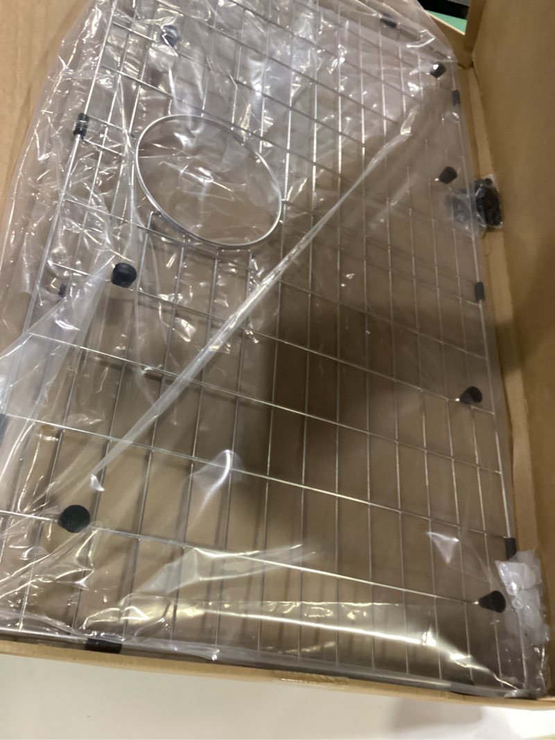 Condition photo showing Good Condition for Serene Valley 29-5/16\" x 16-3/8\" Sink Bottom Grid, Rear Drain with Corner Radius 3/16\", Sink Grids Stainless Steel NLW3017R