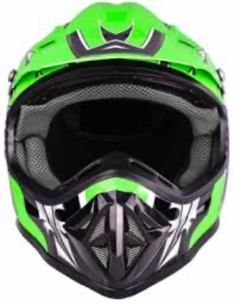 Green Youth Motocross Helmet Combo Goggles Kids 