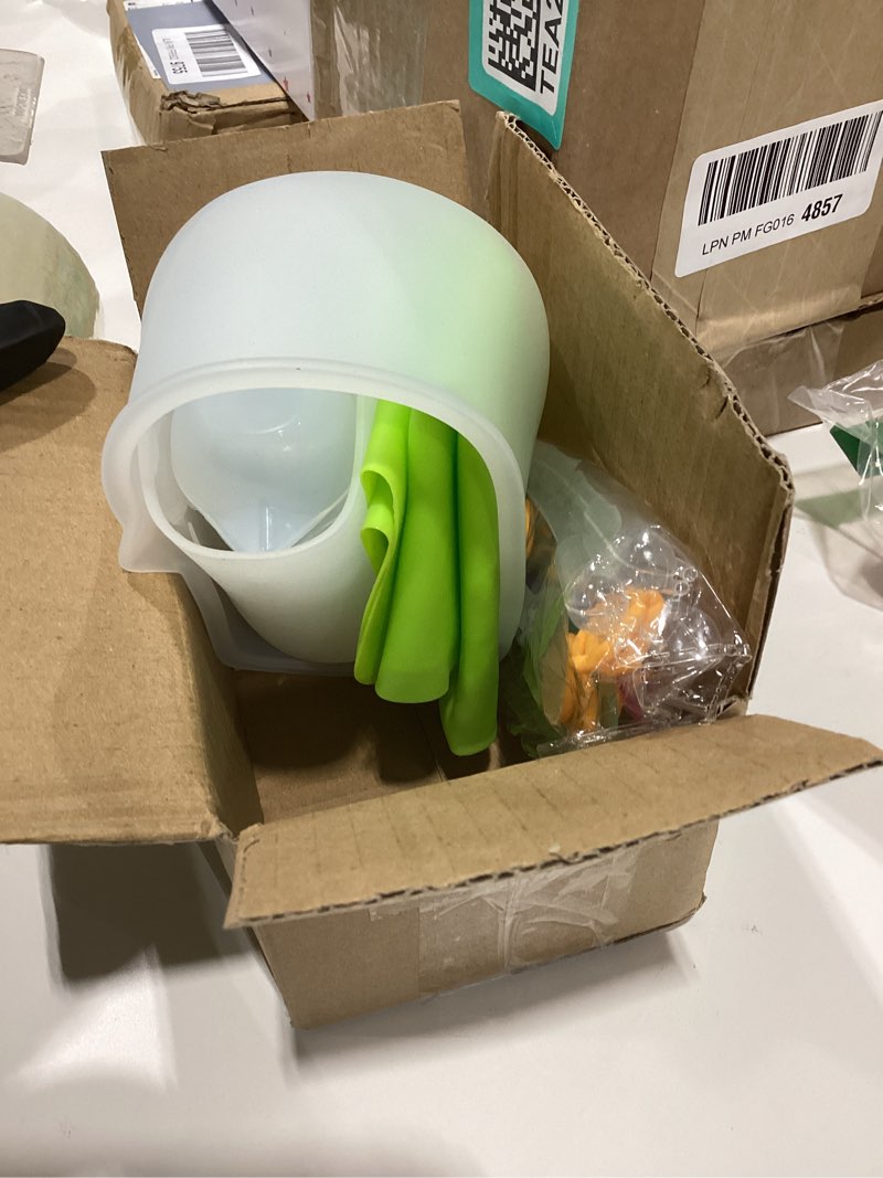 Condition photo showing As Is for Silicone Measuring Cups Kit for Resin, Epoxy Supplies Set with 600ml, 250ml & 100ml Silicone Cups, Reusable Resin Supplies Cups with Silicone Mat, Stir Sticks, Mixing Cups for Molds Arts, Crafts 600ML & Mats