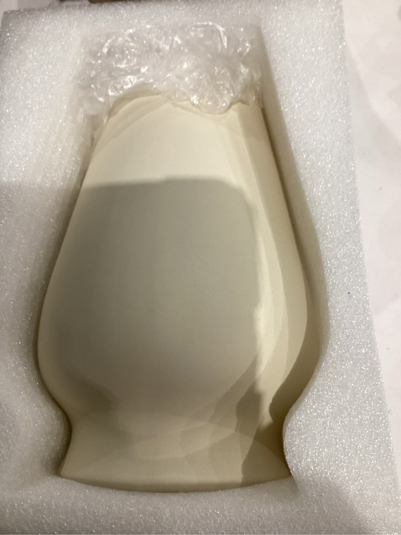 Condition photo showing As Is for Beige Ceramic Vase Home Decor, 9 Inch Ceramic Wide Mouth Pottery Vase for Farmhouse, Vintage Terracotta Rustic Decor for Living Room, Entryway, Floor, Mantel Decoration