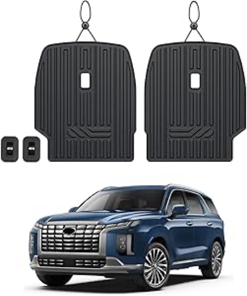 Kick Mats for 2020-2024 2025 Hyundai Palisade 7 Seats Captain Chairs SUV Car Mat Accessories, All Weather TPE Seat Back Backrest Protector