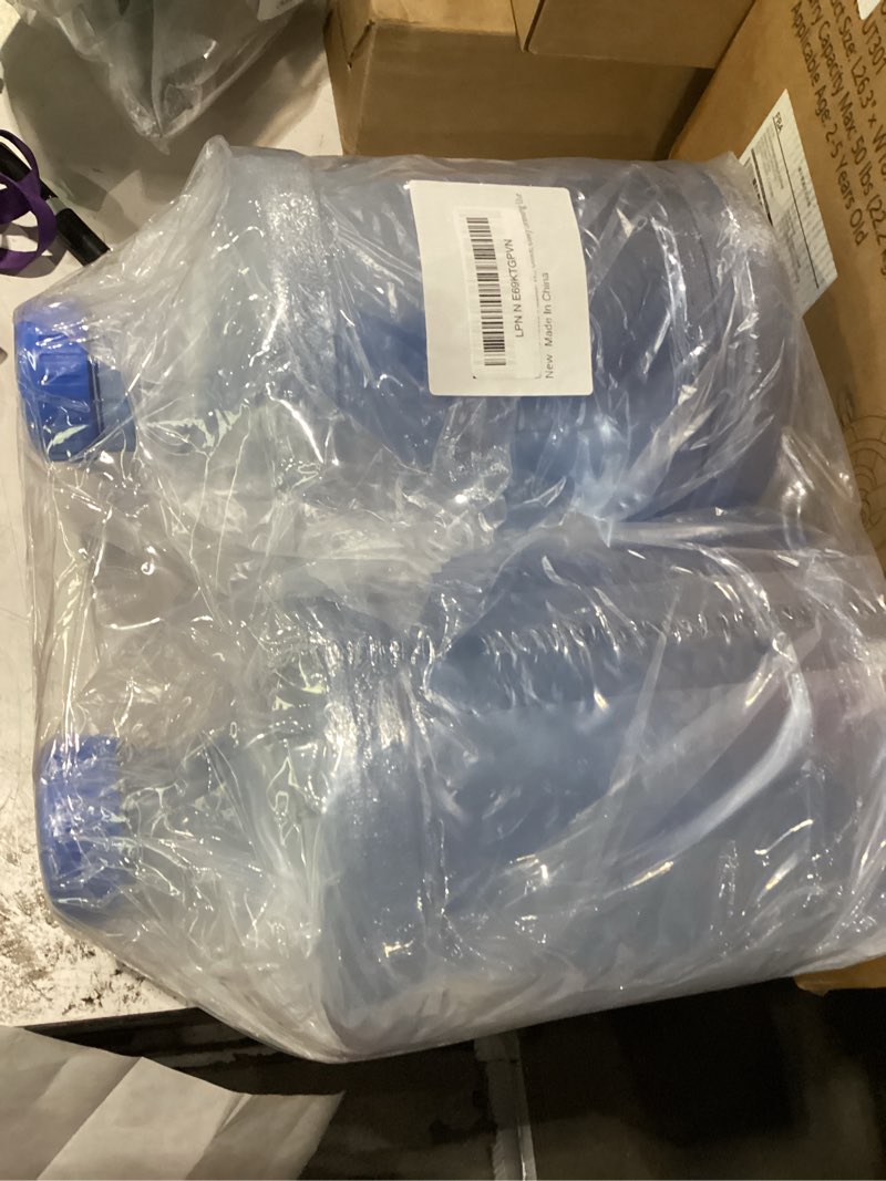 Condition photo showing New/Like New for 2 pieces 1 gallon water bottle, round plastic water jug with handle and screw cap, reusable leak proof large capacity bottles for camping, travel, gym, sports, office, daily drinking use