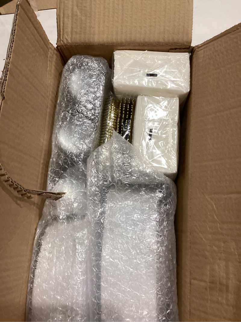 Condition photo showing New/Like New for 350pcs Gold Plastic Plates, Elegant Disposable Dinnerware Set, 125 Pieces, White and Gold, Plates, Cups, Cutlery and Napkins (Gold, 50 Guests) Gold 50 Guests