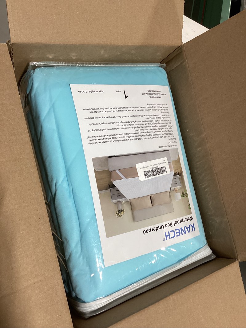 Condition photo showing New/Like New for kanech large incontinence bed pads washable with straps - 60"x80" queen size - heavy absorbency waterproof mattress pad protector for bed - reusable underpads for adults, elderly queen 60 x 80 inches (pack of 1)