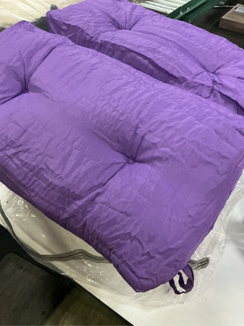 Condition photo showing New/Like New for EAGLE PEAK Tufted Outdoor/Indoor High Back Patio Chair Cushion, Set of 2, 46'' x 22'', Purple