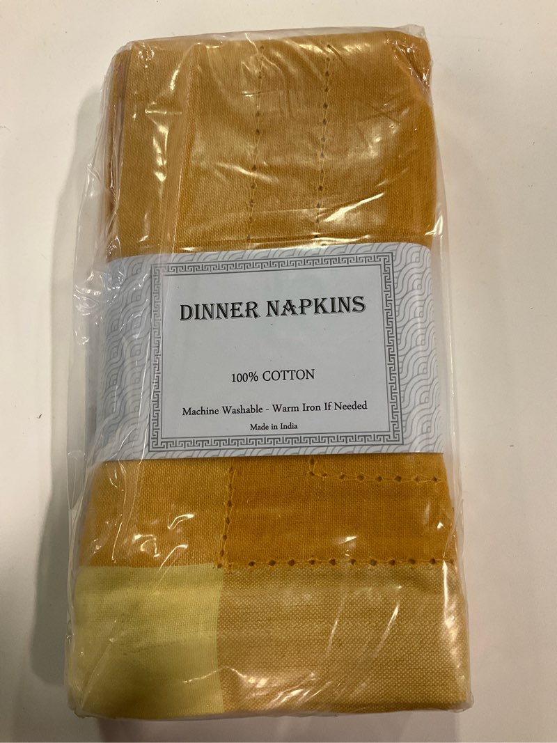 New Williams-Sonoma Hotel Dinner Napkins Set Of 4 100% Cotton Goldenrod Yellow