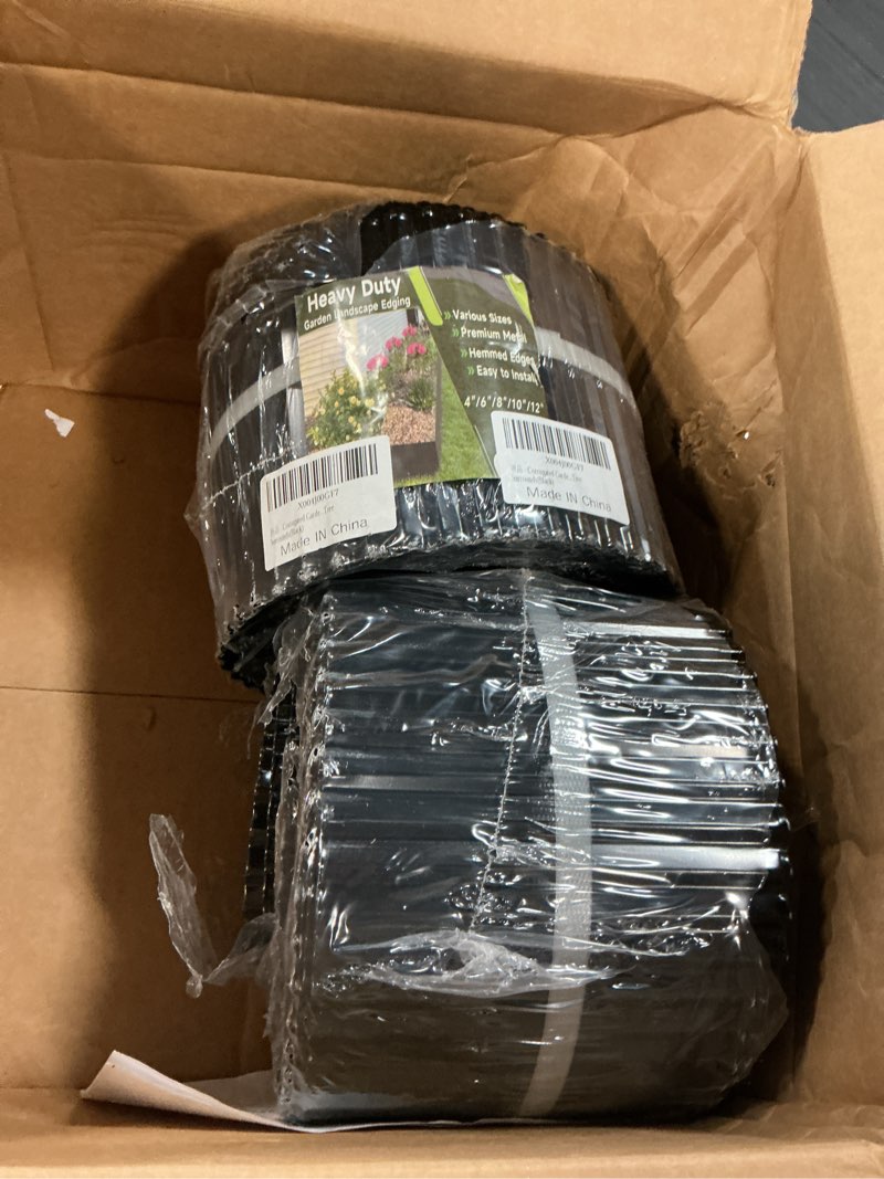 Condition photo showing New/Like New for 2 pack corrugated garden edging,6\\\\\\\\\\\\\\\\\\\\\\\\\\\\\\\"×40ft galvanized steel landscape edging & lawn edging border,metal garden border for flower beds,garden,lawn,raised beds & tree surrounds(black) black 6\"×40ft