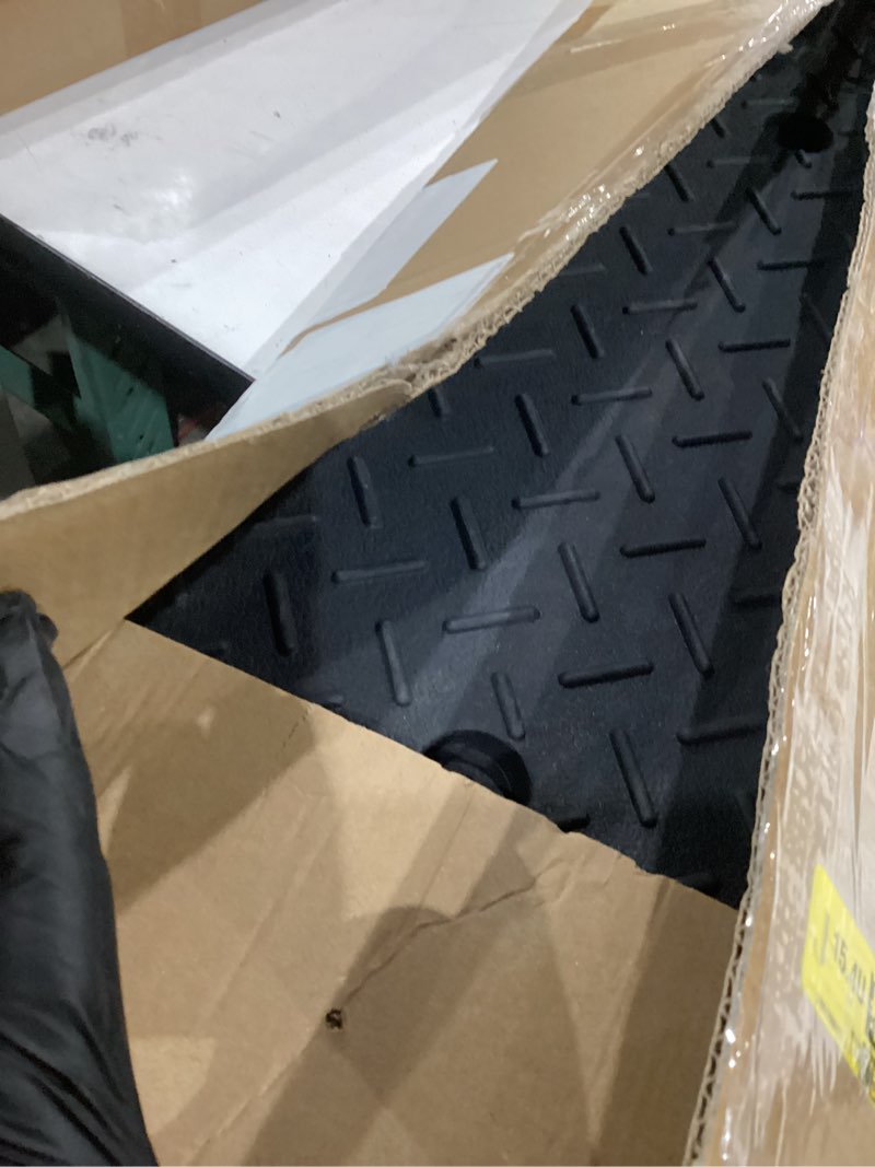 Condition photo showing Good Condition for curb ramp 2" rise rubber curb ramps for driveway curb ramps for sidewalks car ramps door threshold ramp shed ramps for riding mower 7000 lb capacity 2''h*39.37"l*9.84"w