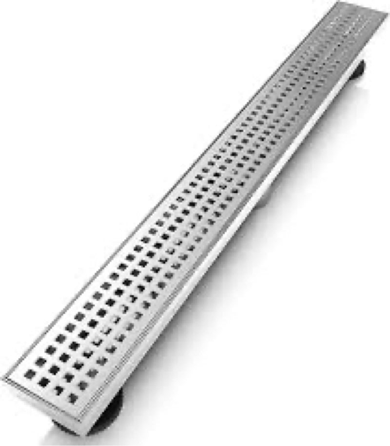 WEBANG 24 Inch Linear Shower Drain Rectangular Floor Drain with Accessories Capsule Pattern Cover Gr