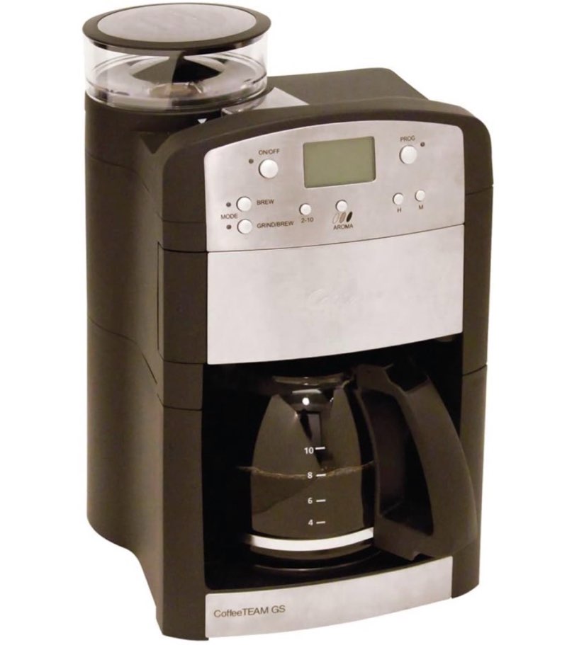 capresso 464.05 coffeeteam gs 10-cup digital coffeemaker with conical burr grinder, glass carafe , b