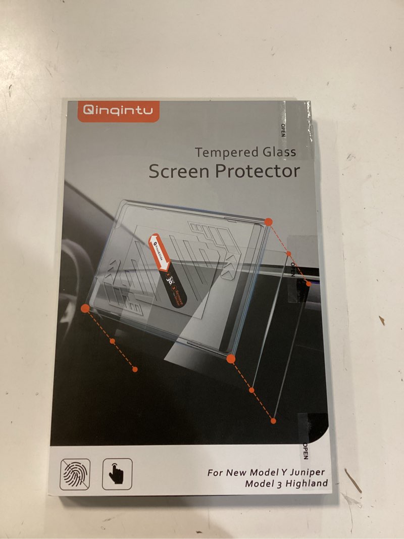 Condition photo showing New/Like New for QINQINTU Model Y Juniper(2025-2026) & Model 3 Highland(2024-2026) Matte Screen Protector [No Glare & Fingerprint] 9H Tempered Glass Alignment Kit for Tesla Model 3 Model Y Juniper Accessories Black
