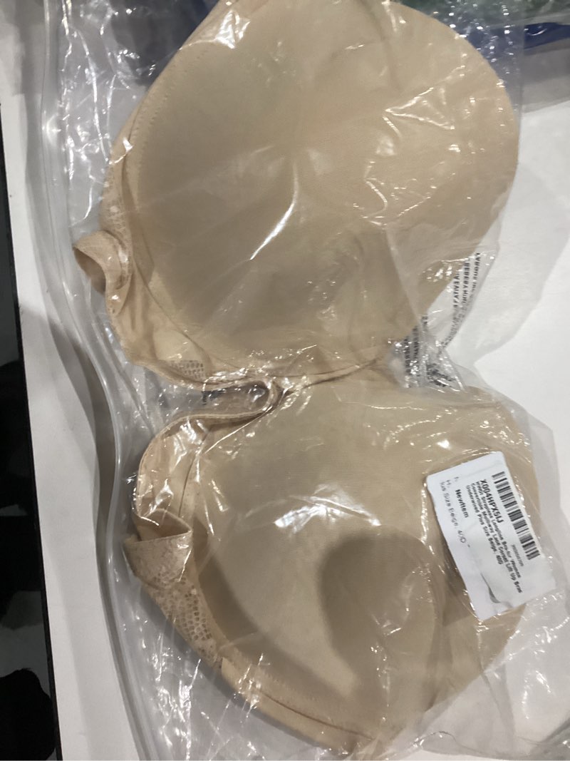 Condition photo showing New/Like New for Strapless Longline Bra for Women Convertible Multiway Lace Corset Lift Up Bras Underwired Plus Size Beige Bra 40D