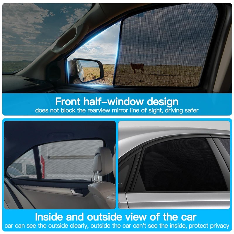 XCBYT 2019-2024 RAV4 Window Shades - Switch Between Total Blackout & Bug-Free Ventilation Car Window