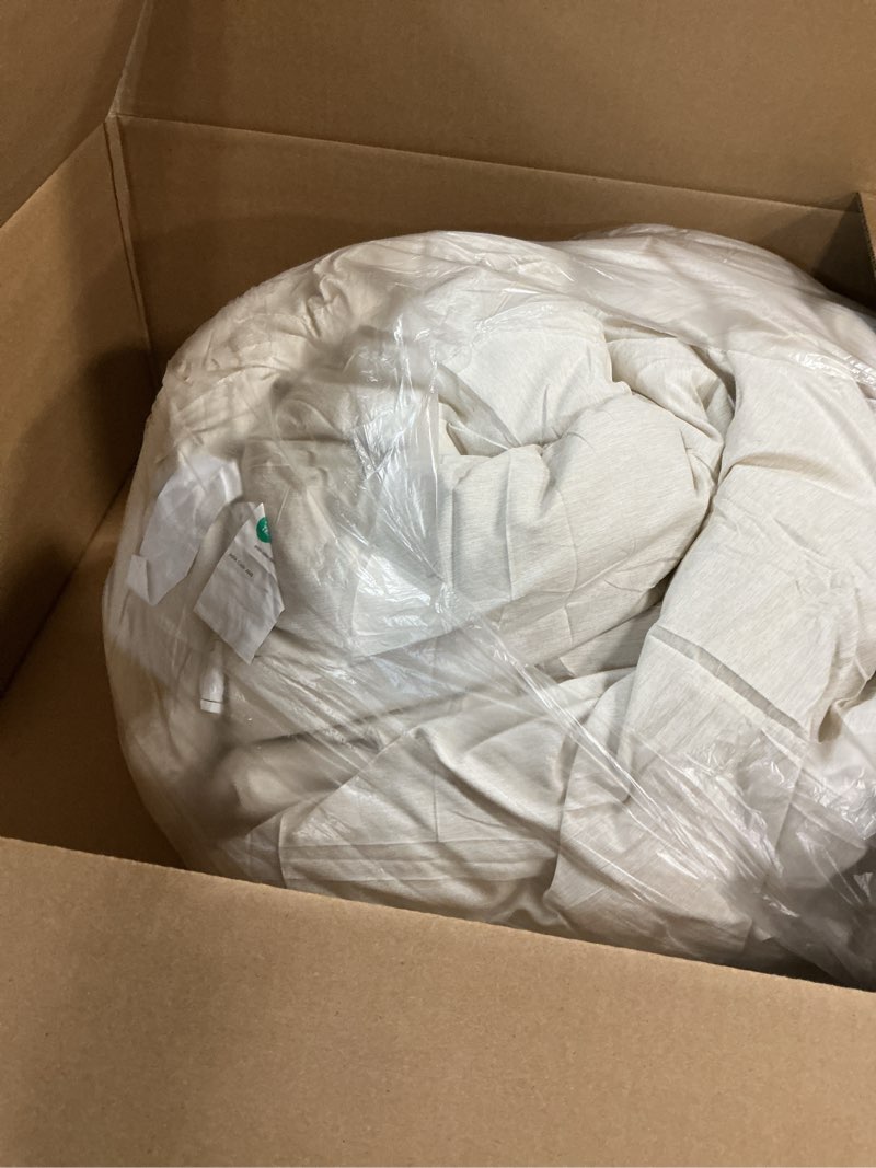 Condition photo showing As Is for Bedsure Queen Comforter Set - Beige Soft Bedding for All Seasons, Cationic Dyed Bed Set, 3 Pieces, 1 Queen Size Comforter (90"x90") and 2 Pillow Shams (20"x26"+2") Queen 05 - Beige