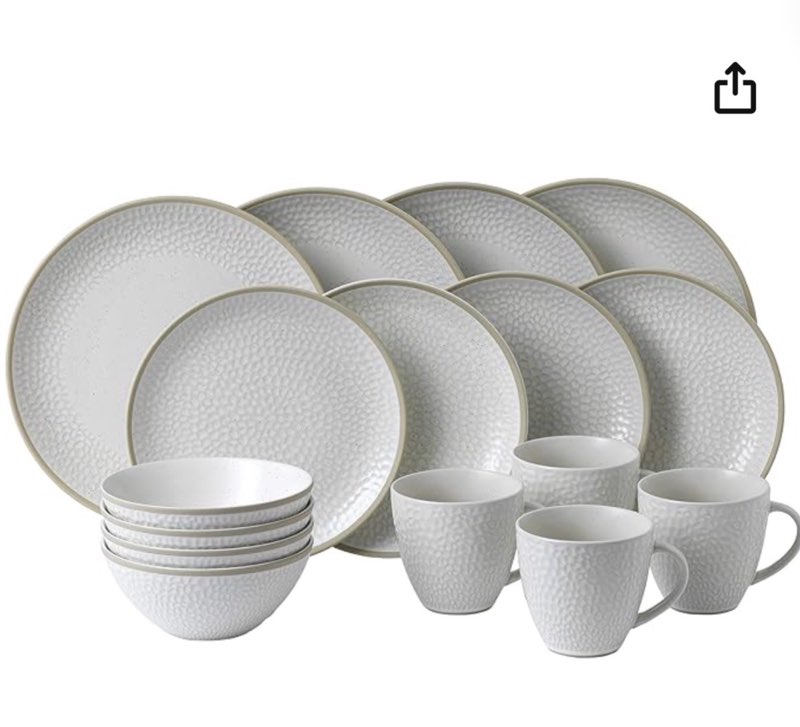 gordon ramsay royal doulton exclusively maze grill white hammer, taupe, 16-piece set