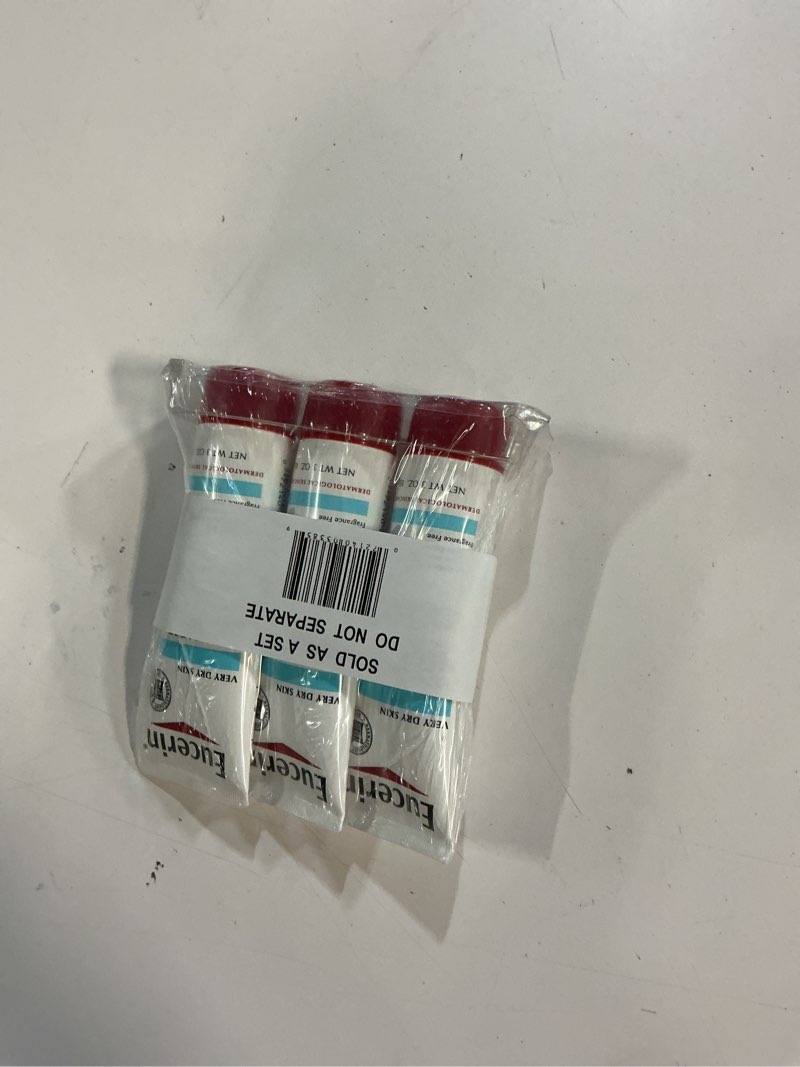 Condition photo showing New/Like New for Eucerin Advanced Repair Foot Cream for Dry Feet and Heels, Repairs Very Dry, Rough Skin, Fragrance Free, Non Greasy, Fast Absorbing, Travel Size Lotion, 3 Oz Tube, Pack of 3