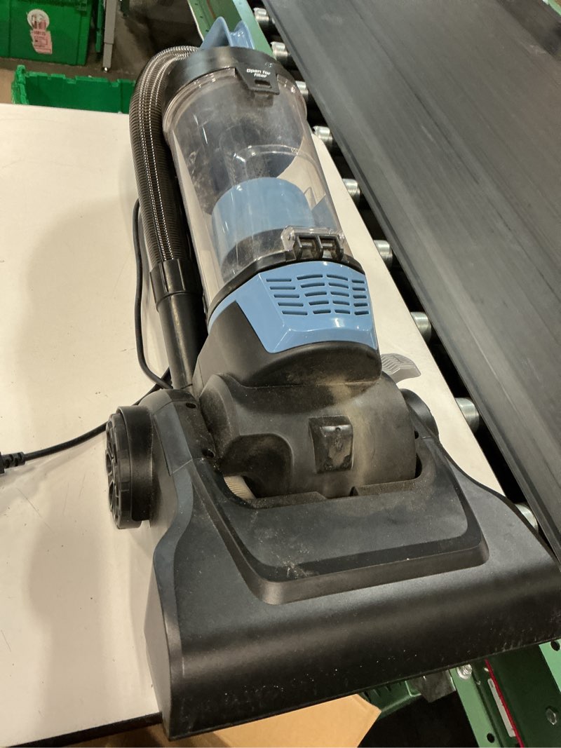 Condition photo showing As Is for mainstays lightweight bagless upright vacuum cleaner with brush and crevice tool