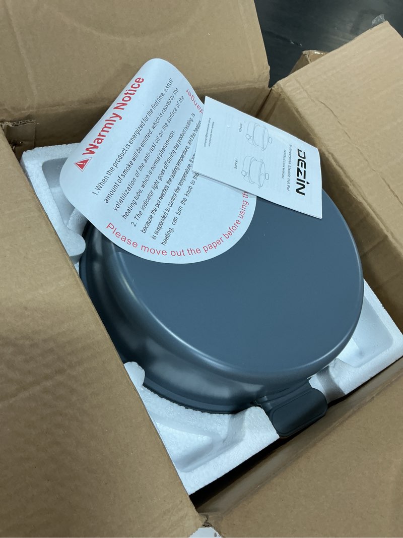 Condition photo showing Good Condition for Food Party Hot Pot Electric Upgraded Separable Shabu Shabu Pot with Divider Hotpot Pot Electric Cooker Dual Sided 110V 1350W Non-Stick 5L Fondue Pot for 2-6 People