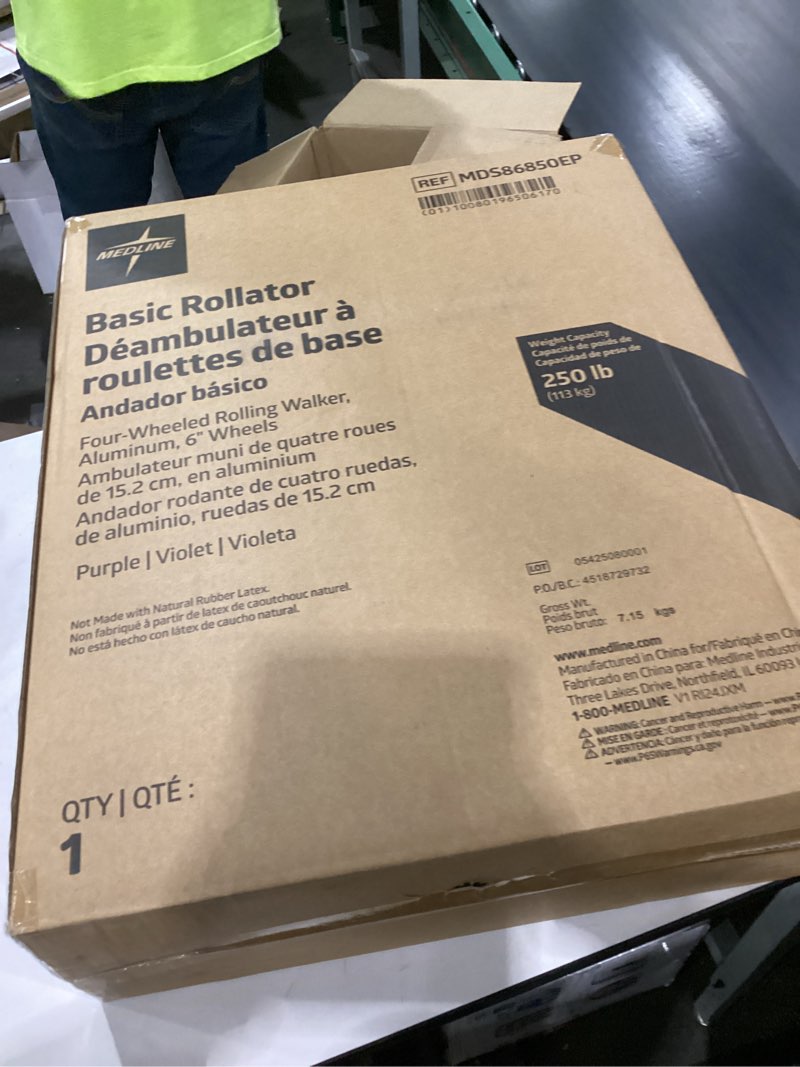 Condition photo showing New/Like New for Medline basic rollator 250lbs 