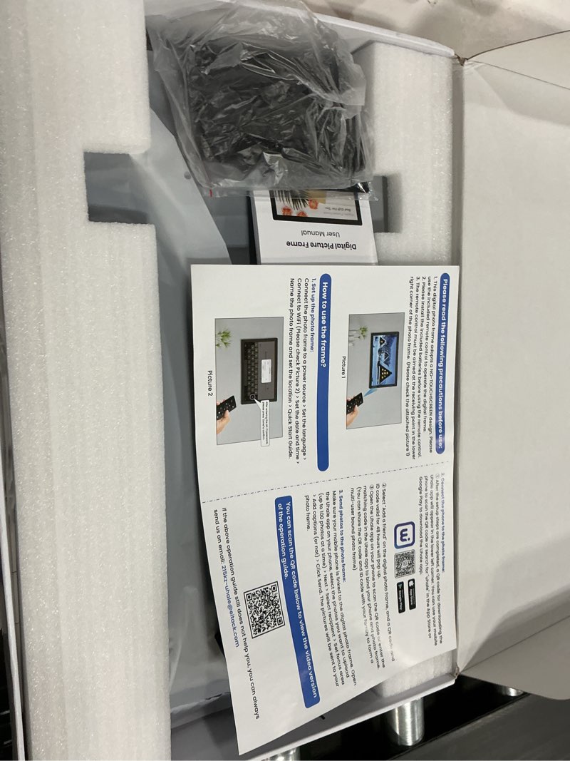 Condition photo showing New/Like New for FANGOR 21.5" Large Digital Picture Frame 64GB, WiFi Photo Frame 1920x1080 FHD IPS Display with Remote Control, Auto-Rotate, Wall Mounted, Share Photos/Videos Via Uhale App/USB/SD (No Touch Screen) 21.5 Inches