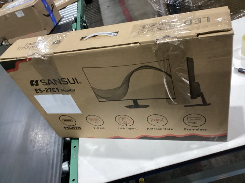Condition photo showing New/Like New for sansui es-27c1 27" full hd frameless computer monitor hdmi 100hz