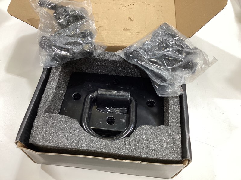 Condition photo showing As Is for autobots 1/2" d rings for trailers heavy duty trailer tie down rings,max 12,000 lbs,includes all mounting hardware, forged steel bolt on d ring,large trailer tie down anchor points 2 pack black