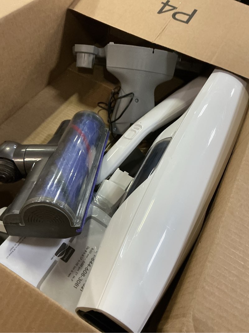 Condition photo showing As Is for Kenmore DS1030 Cordless Stick Vacuum Lightweight Cleaner 2-Speed Power Suction LED Headlight 2-in-1 Handheld for Hardwood Floor, Carpet & Pet Hair, White